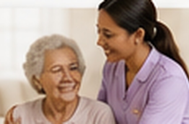 Caregiver with elderly client